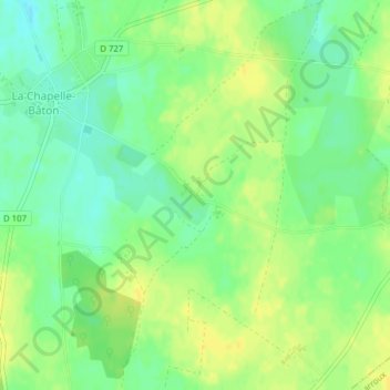 Les Vaugelais地形图、海拔、地势