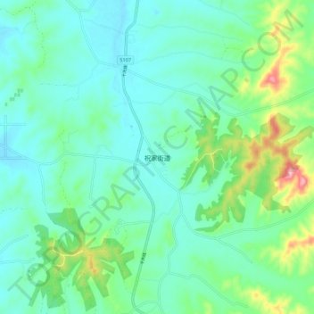 祝家街道地形图、海拔、地势