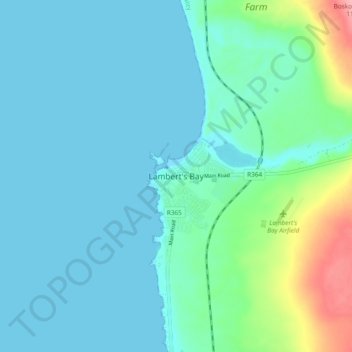 Lambert's Bay地形图、海拔、地势