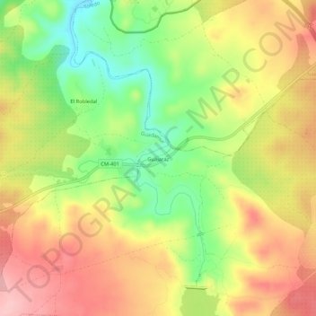 Guajaraz地形图、海拔、地势