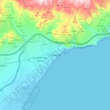 Aguadulce地形图、海拔、地势