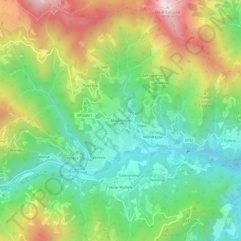 Molartissier地形图、海拔、地势