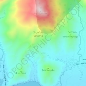 Langgudu地形图、海拔、地势