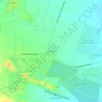 Balete地形图、海拔、地势