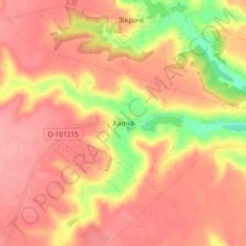 Халча地形图、海拔、地势