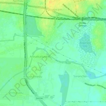 Venkatapuram地形图、海拔、地势