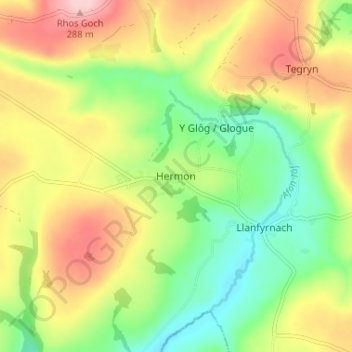 Hermon地形图、海拔、地势