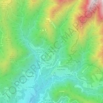 Monterole地形图、海拔、地势