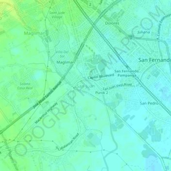 San Juan地形图、海拔、地势
