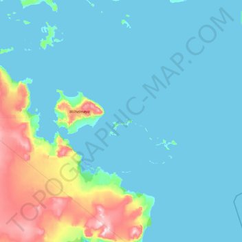 Langeøya地形图、海拔、地势