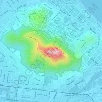 Castle Hill地形图、海拔、地势