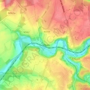Lobbes地形图、海拔、地势