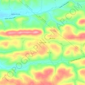 Stony Run地形图、海拔、地势