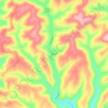 Russell地形图、海拔、地势