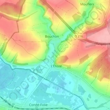 La Grippe地形图、海拔、地势