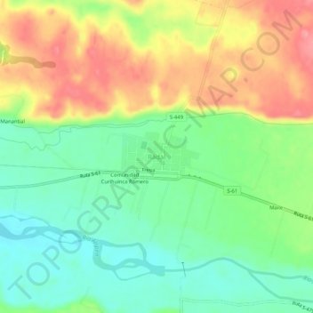 Radal地形图、海拔、地势