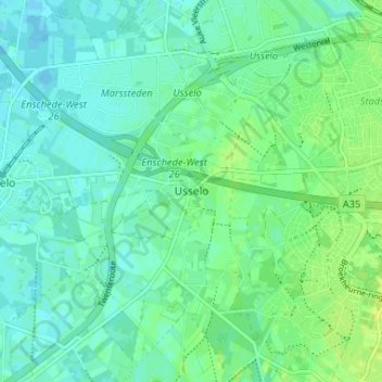Usselo地形图、海拔、地势