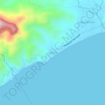 Hugom地形图、海拔、地势