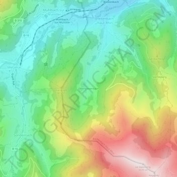 Oberbreitenbach地形图、海拔、地势
