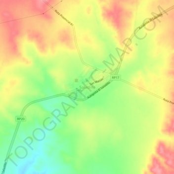 Saladillo地形图、海拔、地势
