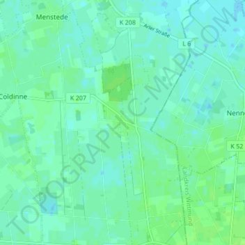 Südarle地形图、海拔、地势