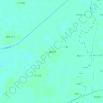 东田家村地形图、海拔、地势