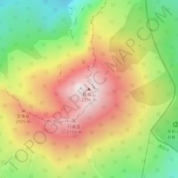 Mount Chōkai地形图、海拔、地势