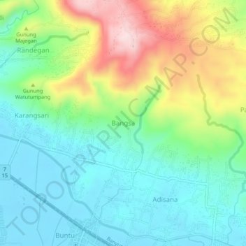 Bangsa地形图、海拔、地势