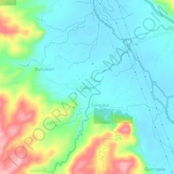 Gabao地形图、海拔、地势
