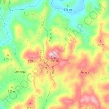 Taipas地形图、海拔、地势