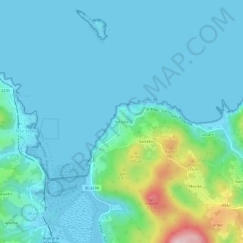 Antzora地形图、海拔、地势