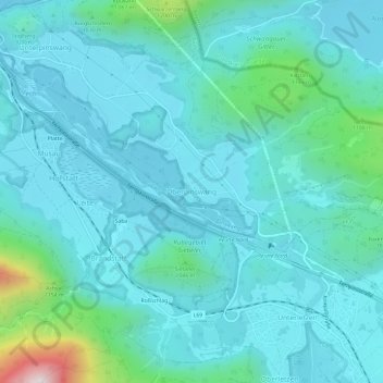 Oberpinswang地形图、海拔、地势