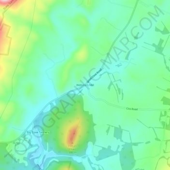 Websters Mill地形图、海拔、地势