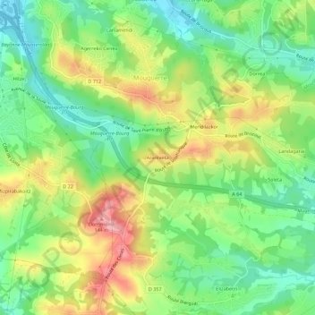 Arantxeta地形图、海拔、地势