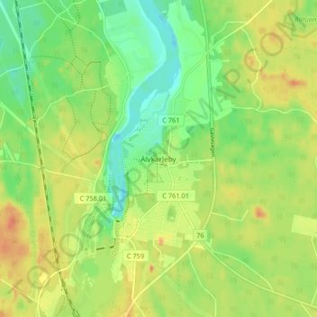 Älvkarleby地形图、海拔、地势