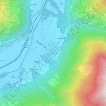 Lind im Drautal地形图、海拔、地势