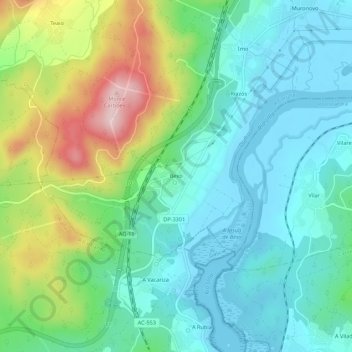 Bexo地形图、海拔、地势