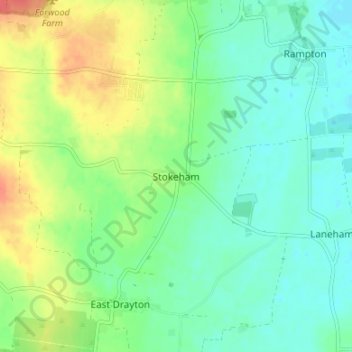 Stokeham地形图、海拔、地势