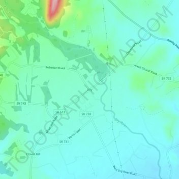 Lilly地形图、海拔、地势