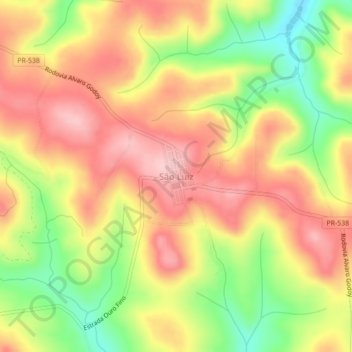 São Luiz地形图、海拔、地势