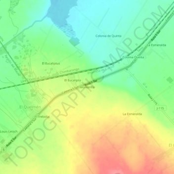 Monterilla地形图、海拔、地势