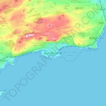 Burntisland地形图、海拔、地势