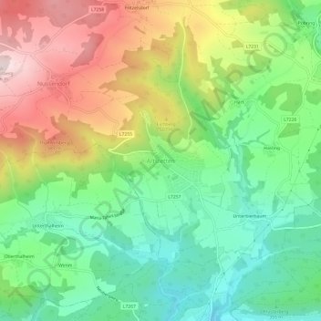 Artstetten地形图、海拔、地势