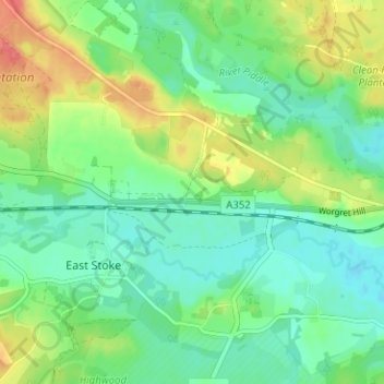 Binnegar地形图、海拔、地势