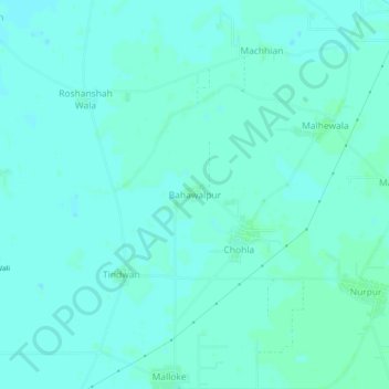 Bahawalpur地形图、海拔、地势