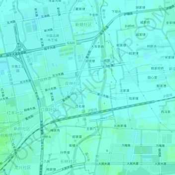 丁塘角地形图、海拔、地势