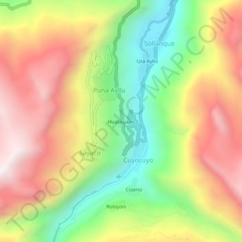 Huatasjapo地形图、海拔、地势