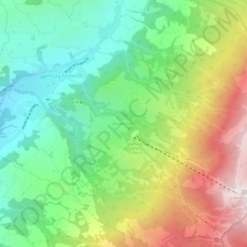 Montsoflo地形图、海拔、地势