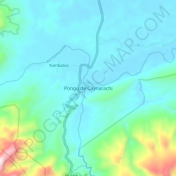 Pongo de Caynarachi地形图、海拔、地势