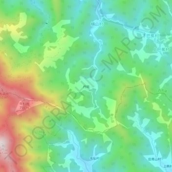 丹岗地形图、海拔、地势